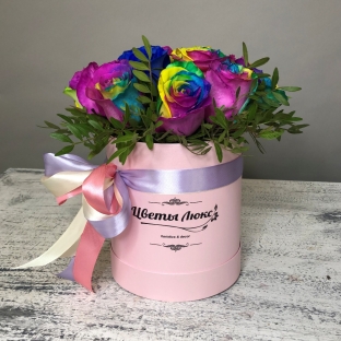 Радужные  Розы Люкс