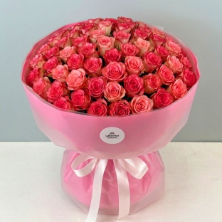 Букет из 101 розовой розы