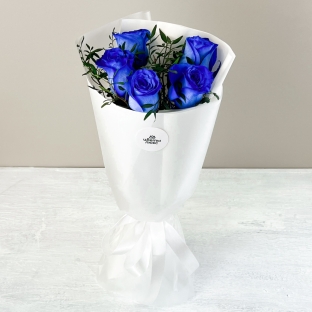 Аквамарин - 5 синих роз