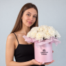  «Зефирное облако» из объемных белых хризантем