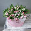 Весеннее изобилие - 151 тюльпан в коробке 