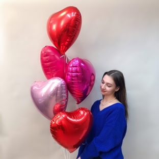 Связка шаров  "Сердечная"