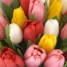 Букет "Весенние тюльпаны" из тюльпанов разного цвета