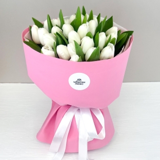 Весенняя нежность - 25 тюльпанов 