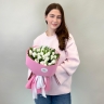 Букет "Весенняя нежность" из 25 белых тюльпанов