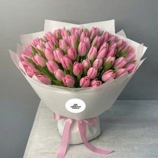 Самой лучшей девушке - 101 розовый тюльпан