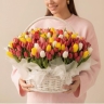 Идеал - 201 тюльпан в корзине
